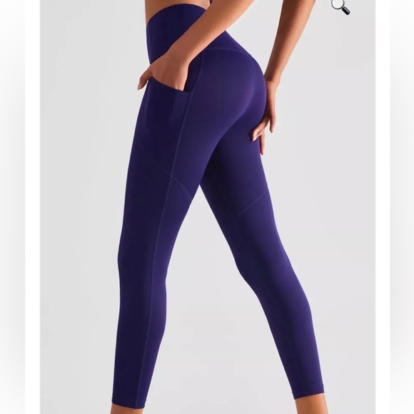 High Waisted Leggings in Midnight Blue - Picture 2 of 3